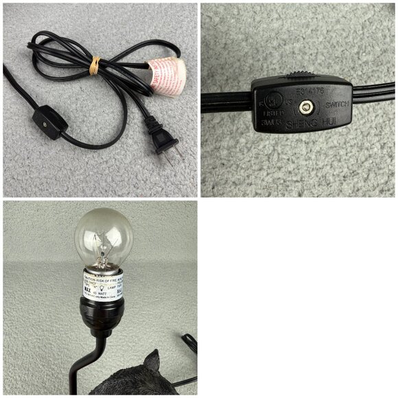 DWK Bear Table Lamp 15" Standing Black Grizzly Arkadius Light Resin 2012 - Picture 10 of 12